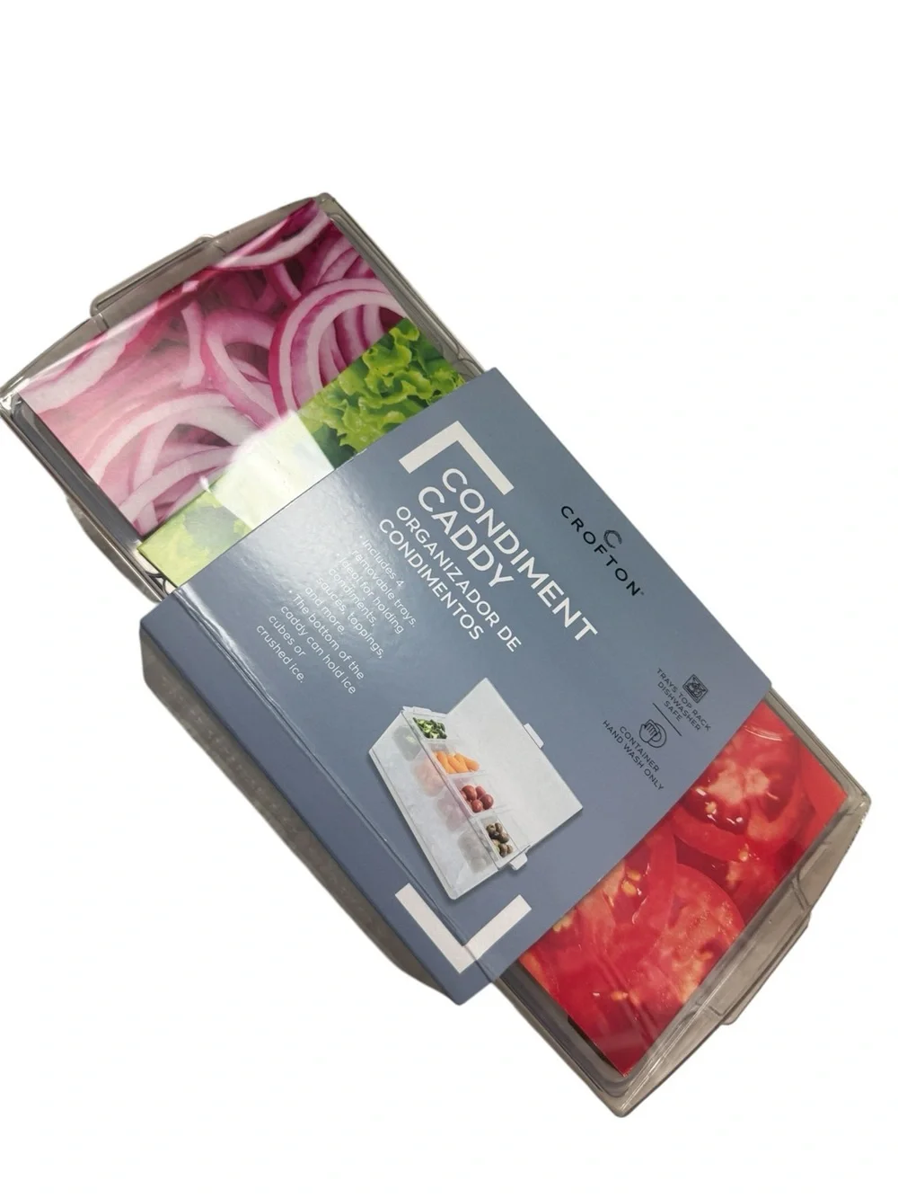 Crofton Clear Condiment Caddy with Removable Trays - Clear